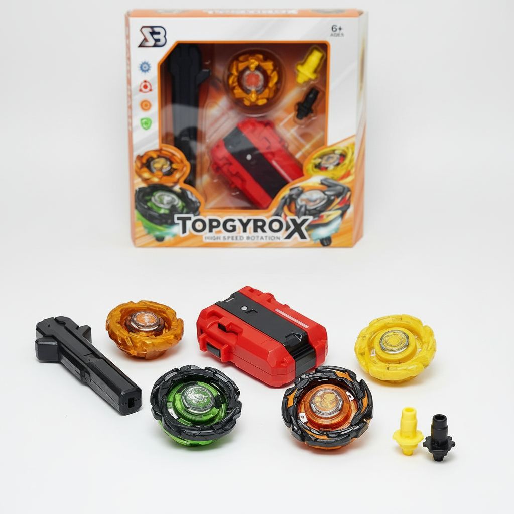 Top Gyro X spinning top toy set.