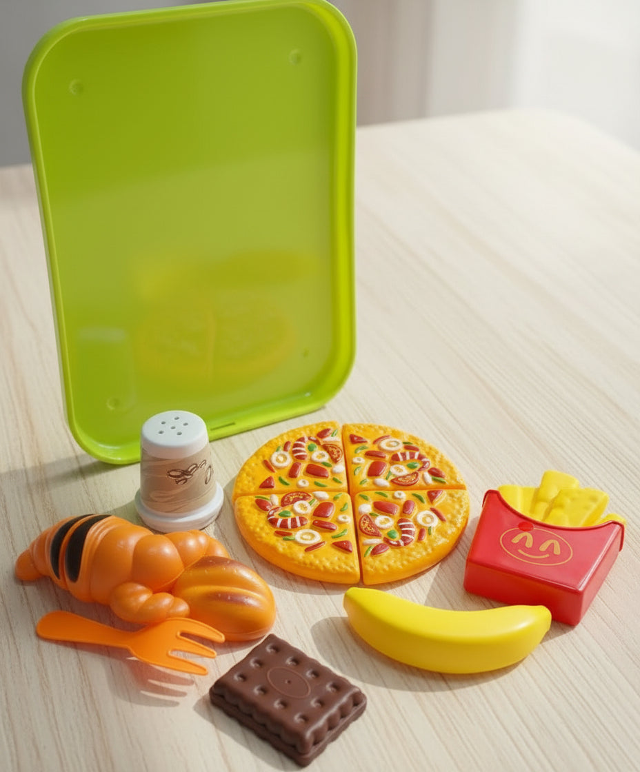 children's plastic pretend play kitchen food set