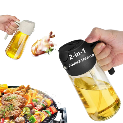 1-4Pc 2-in-1 Sprayer Pourer Oil Empty Bottle Plastic Oil Container Dispenser Vaporizer Kitchen Barbecue Camping Cooking Utensils