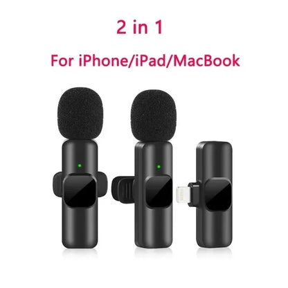 k60 New Wireless Lavalier Microphone Portable Audio Video Recording Mini Mic for iPhone Android Live Broadcast Gaming Phone Mic