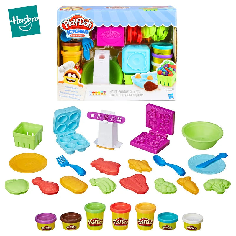Original Hasbro Play-Doh Clay and Tools Set Kit Safe and Non-toxic Party Game Plasticene Education Toys School Gift for Children