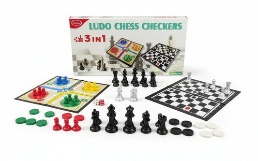 3 in 1 game Ludo Chess Checkers - Kids