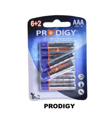 Prodigy Alkaline Battery LR03UD 6+2b AAA 8 – pack
